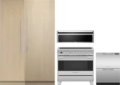 5 Piece Package Includes Refrigerator, Freezer, Range, Hood And Dishwasher